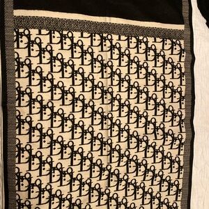 Dior Black and Cream Scarf